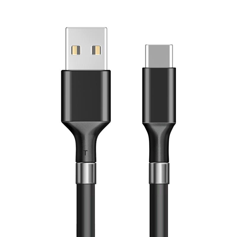 CABLE MAGNETICO ENROLLABLE PK01 USB-C 0,9M NEGRO